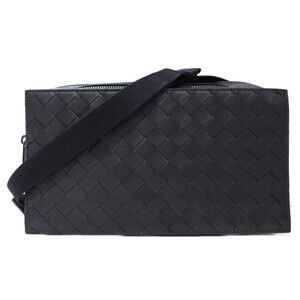 BOTTEAGA VENETA belt bag black leather body